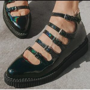 T.U.K Black Metallic Sparkle Mary Jane